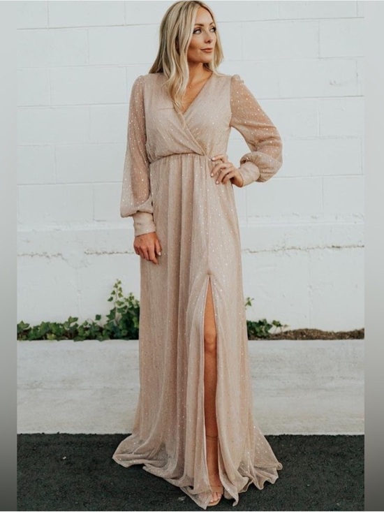 Baltic Born Dresses & Skirts - Baltic Born Abigail Blush Champagne Shimmer Maxi Dress Size XXXL NWT